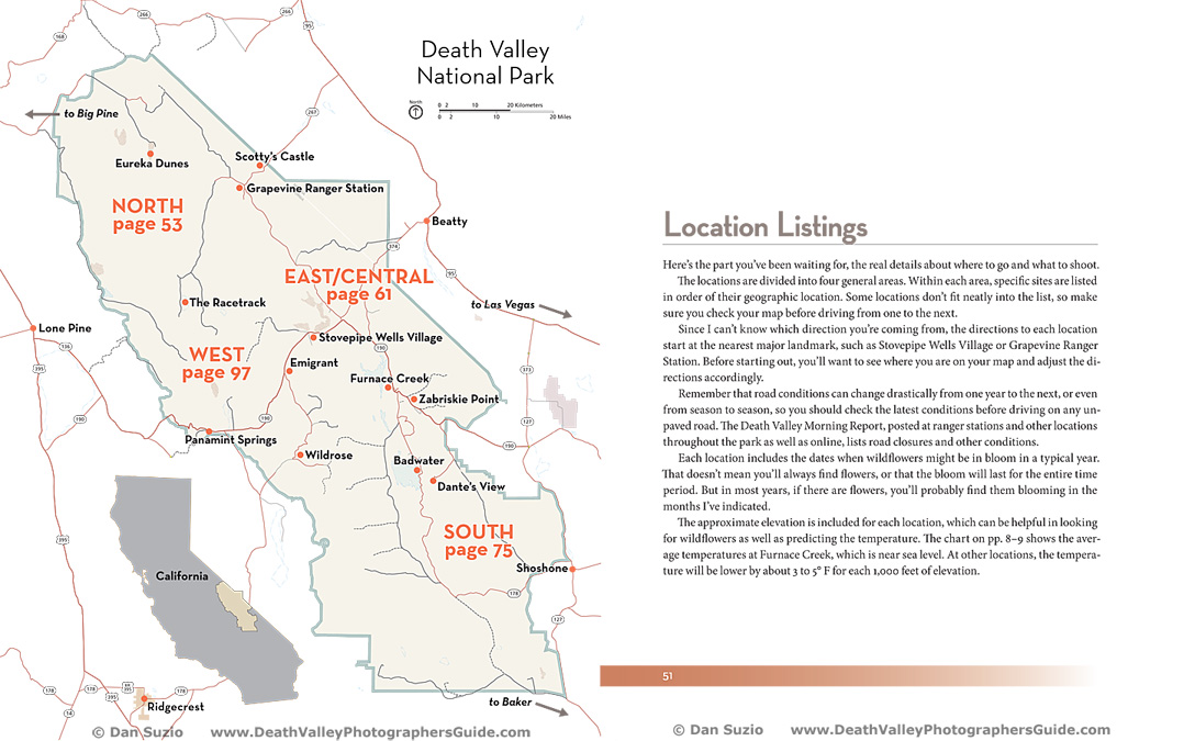 Death Valley Photographers Guide - Locations